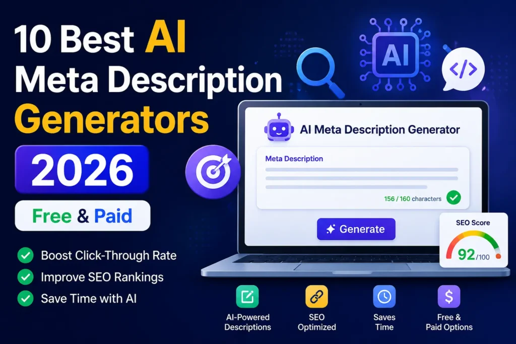 10 Best AI Meta Description Generators for SEO in 2026 (Free & Paid)