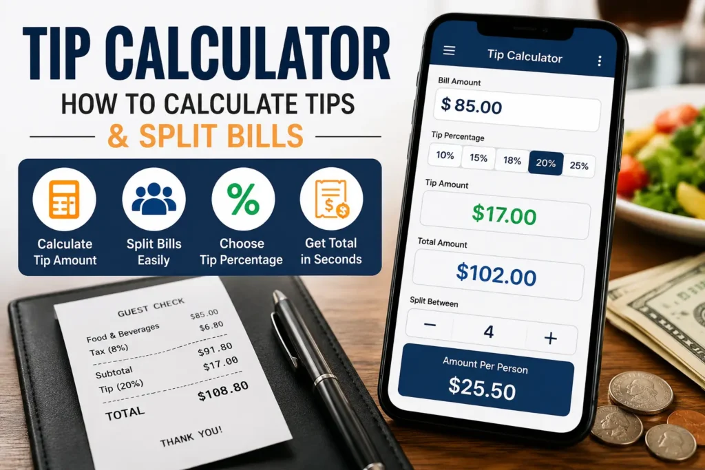 Tip Calculator: How to Calculate a Tip, Total Bill, and Split Payments