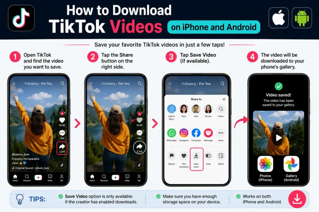 How to Download TikTok Videos on iPhone and Android
